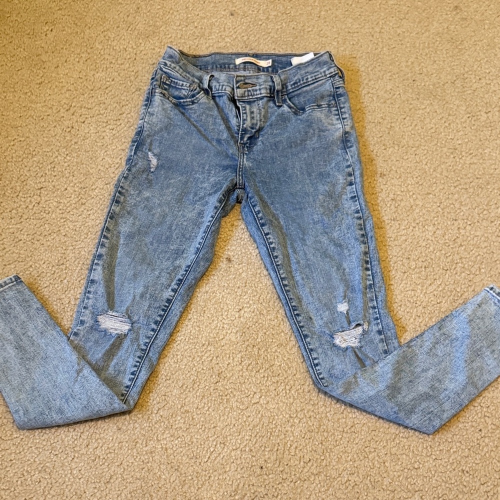 Levi’s 710 Super Skinny Women's Blue Distressed Jeans
